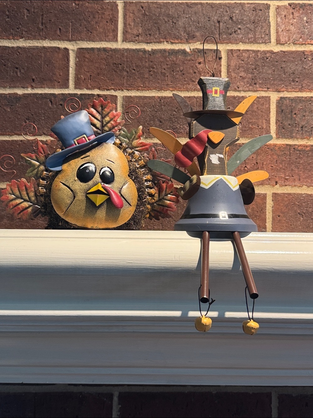 Thanksgiving decor metal Turkey Figurine set
